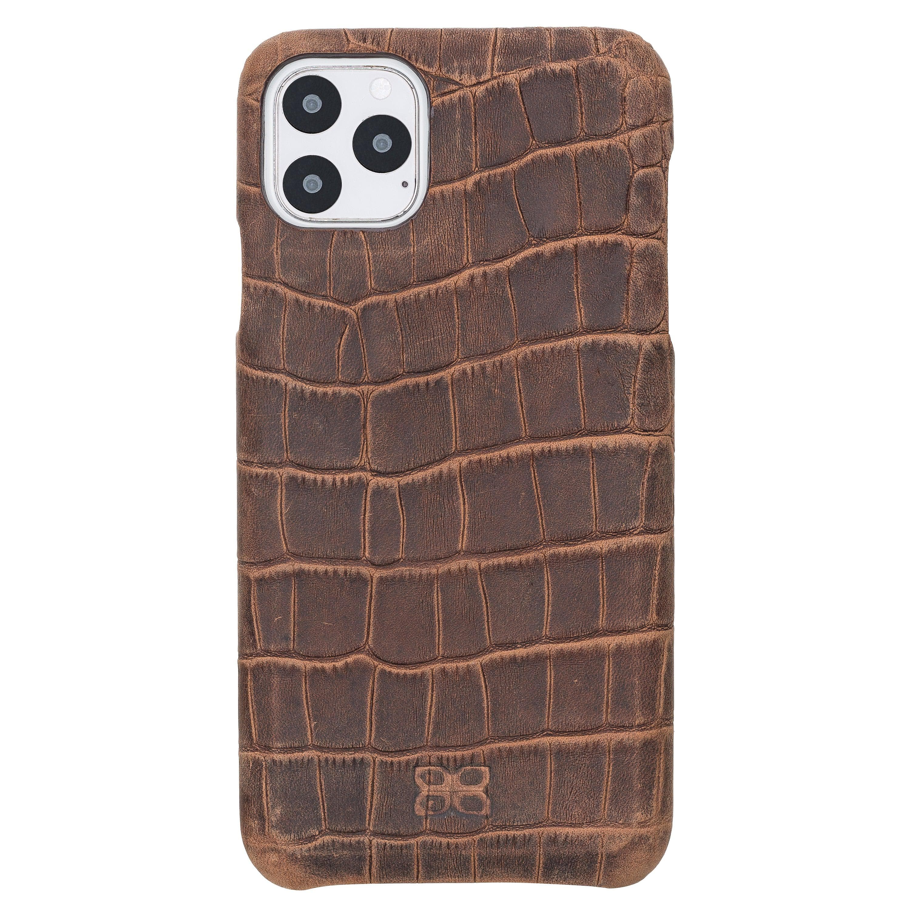 Bouletta Fully Leather Back Cover for Apple iPhone 11 Series İPhone 11 Pro Max / Dragon Brown Bouletta LTD