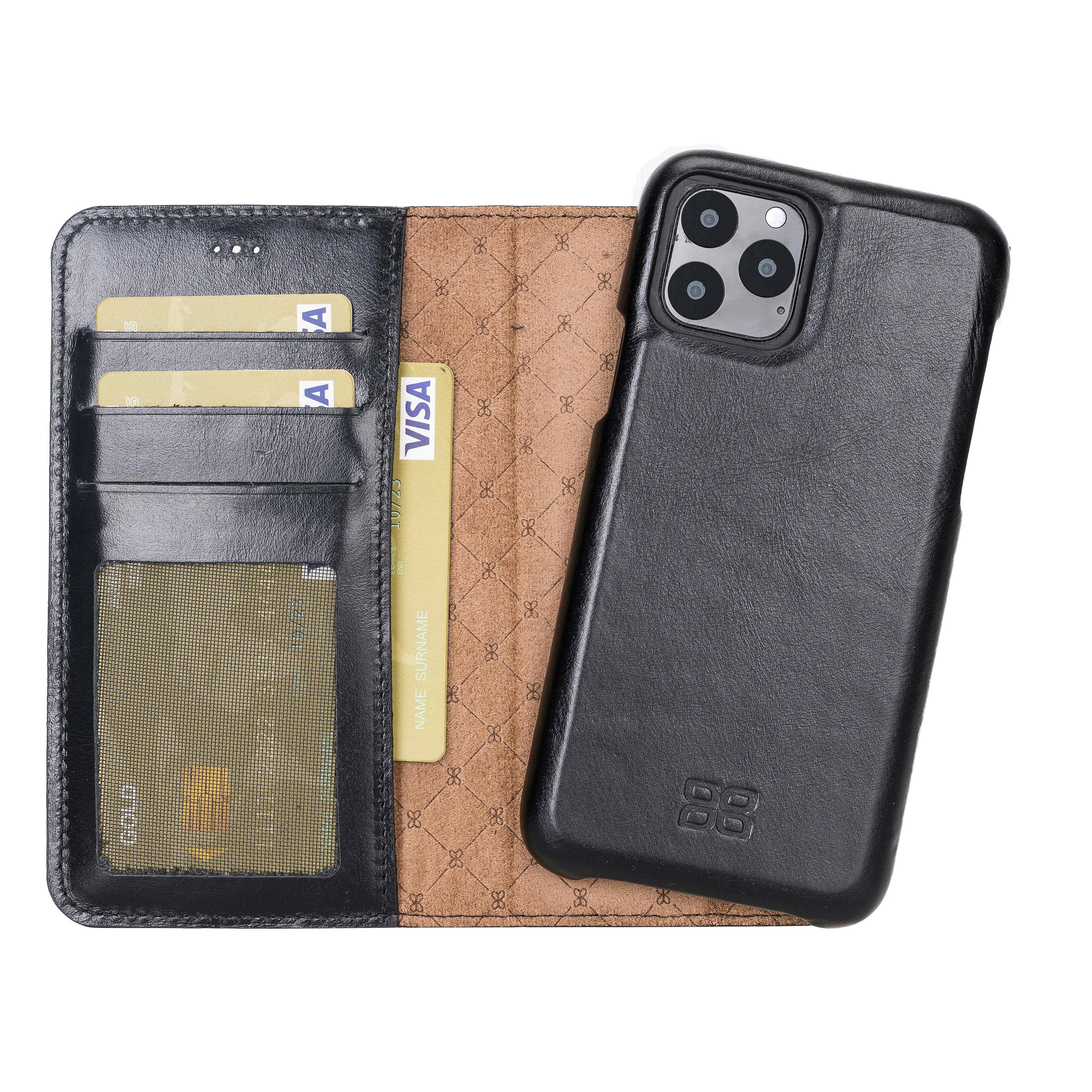 Detachable Fully Covering Leather Wallet Case For Apple iPhone 11 Series iPhone 11 Pro / Black Bouletta LTD