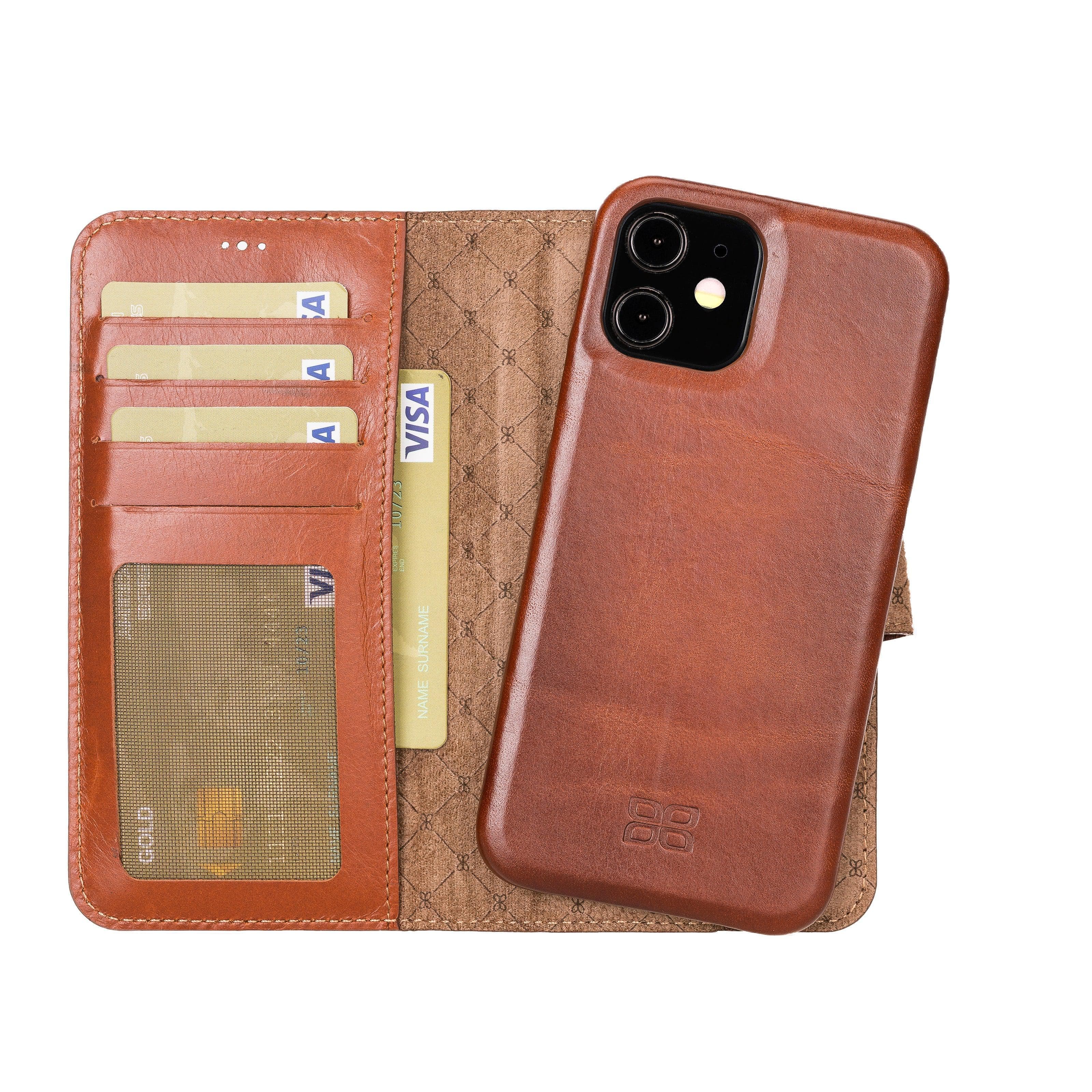 F360 Magnetic Detachable Leather Wallet Cases for Apple iPhone 12 Series iPhone 12 Pro / Tan Bouletta LTD