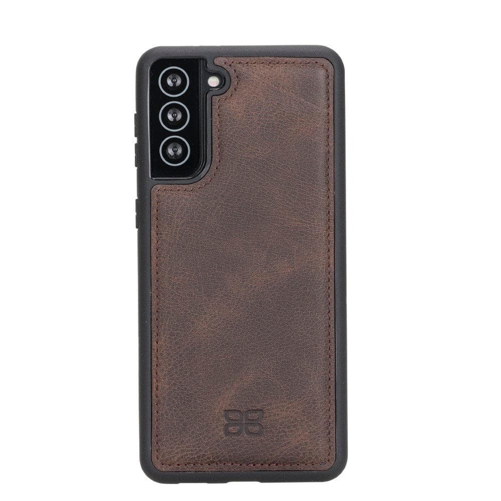 Flex Cover Back Leather Cases for Samsung Galaxy S21 Series S21 Plus 6.7" / Dark Brown Bouletta LTD
