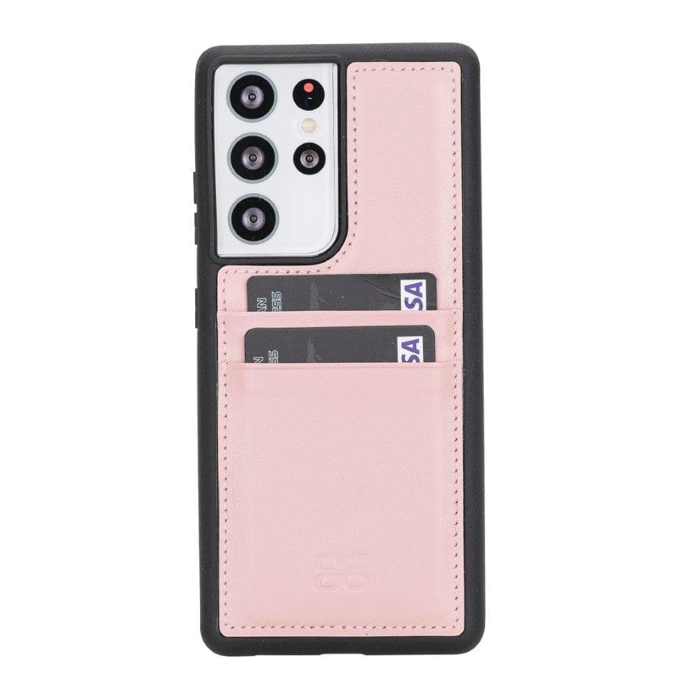 Flex Cover Back with Card Holder Leather Cases for Samsung Galaxy S21 Series S21 Ultra 6.8" / Pink Bouletta LTD