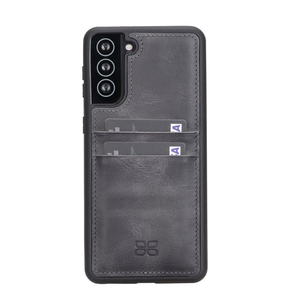 Flex Cover Back with Card Holder Leather Cases for Samsung Galaxy S21 Series S21 Plus 6.7" / Gray Bouletta LTD