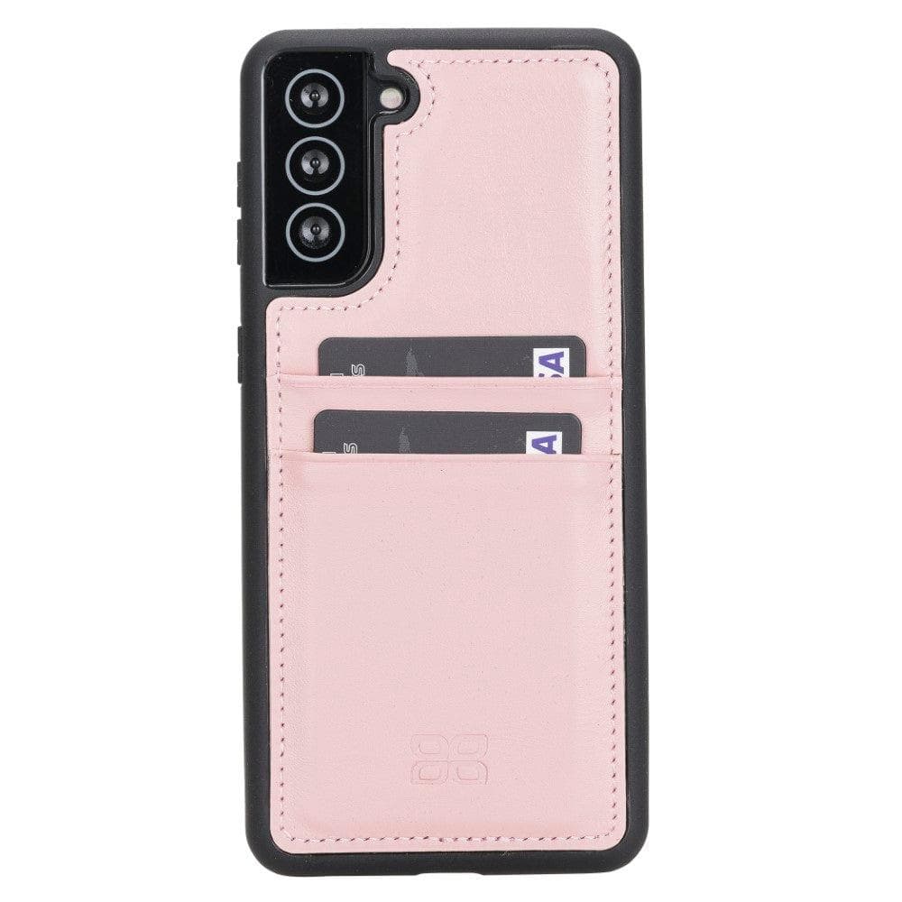Flex Cover Back with Card Holder Leather Cases for Samsung Galaxy S21 Series S21 Plus 6.7" / Pink Bouletta LTD