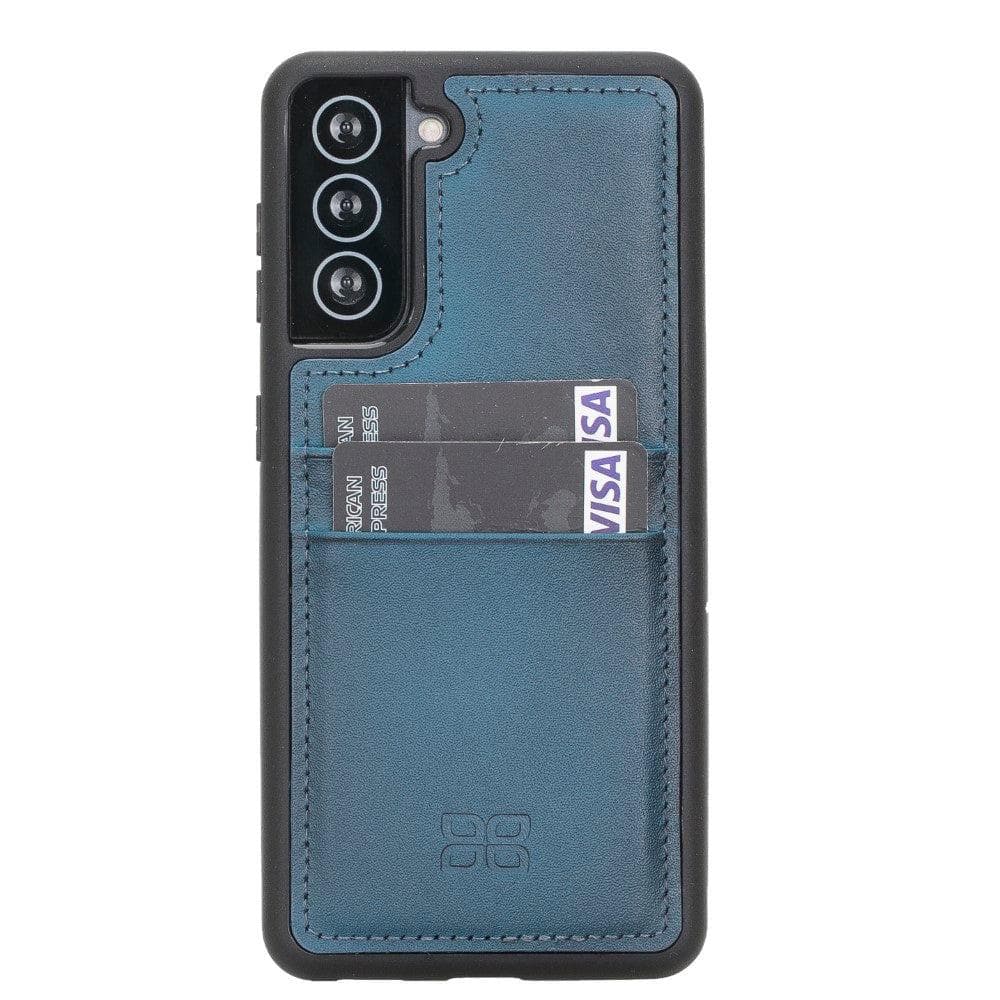 Flex Cover Back with Card Holder Leather Cases for Samsung Galaxy S21 Series S21 Plus 6.7" / Blue Bouletta LTD
