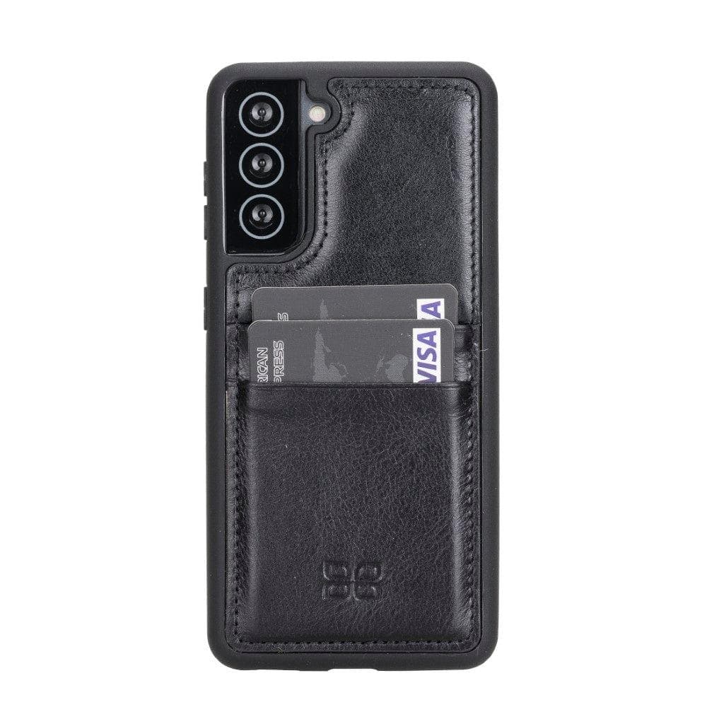 Flex Cover Back with Card Holder Leather Cases for Samsung Galaxy S21 Series S21 6.2" / Black Bouletta LTD