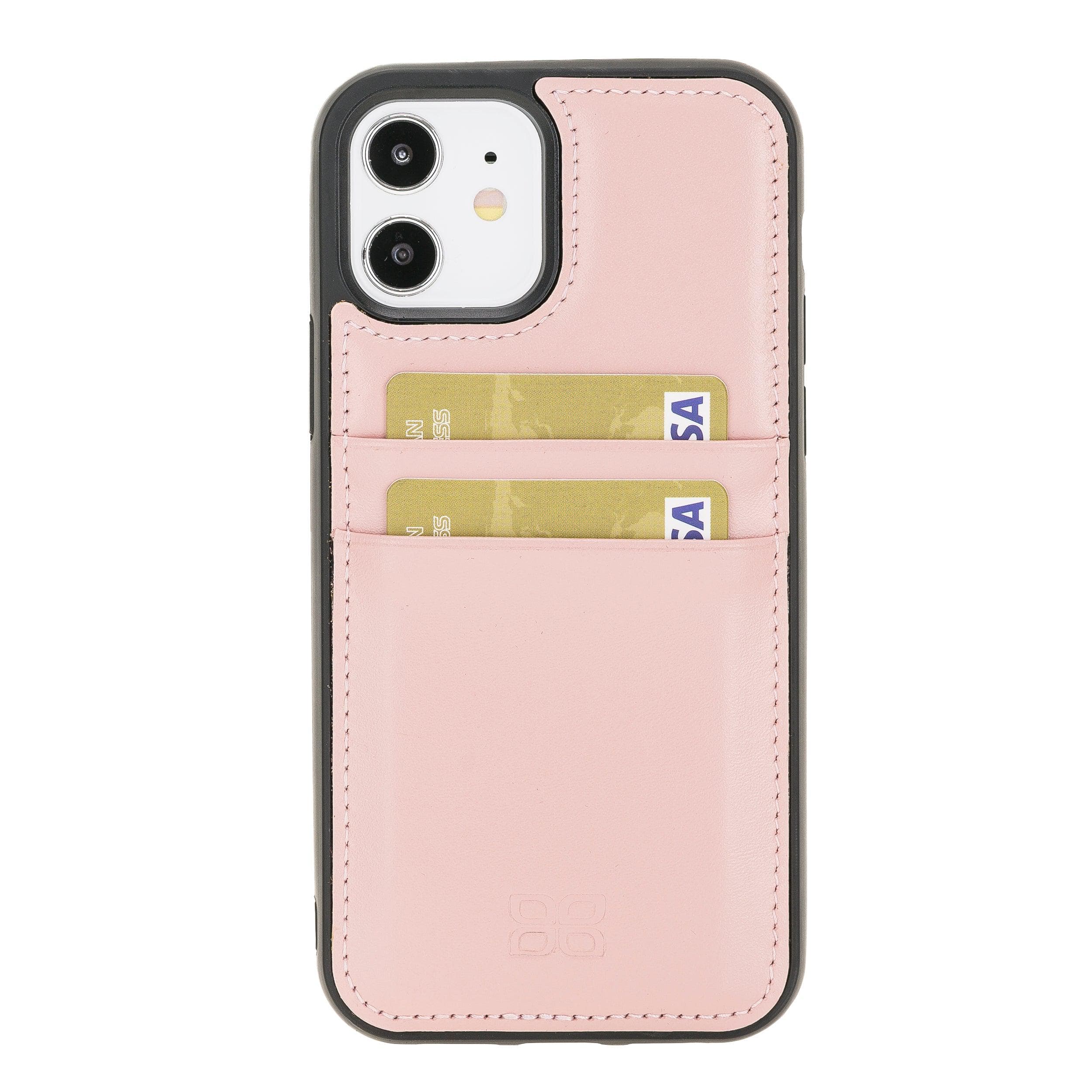 Flexible Leather Back Cover with Card Holder for iPhone 12 Series iPhone 12 Pro / Pink Bouletta LTD