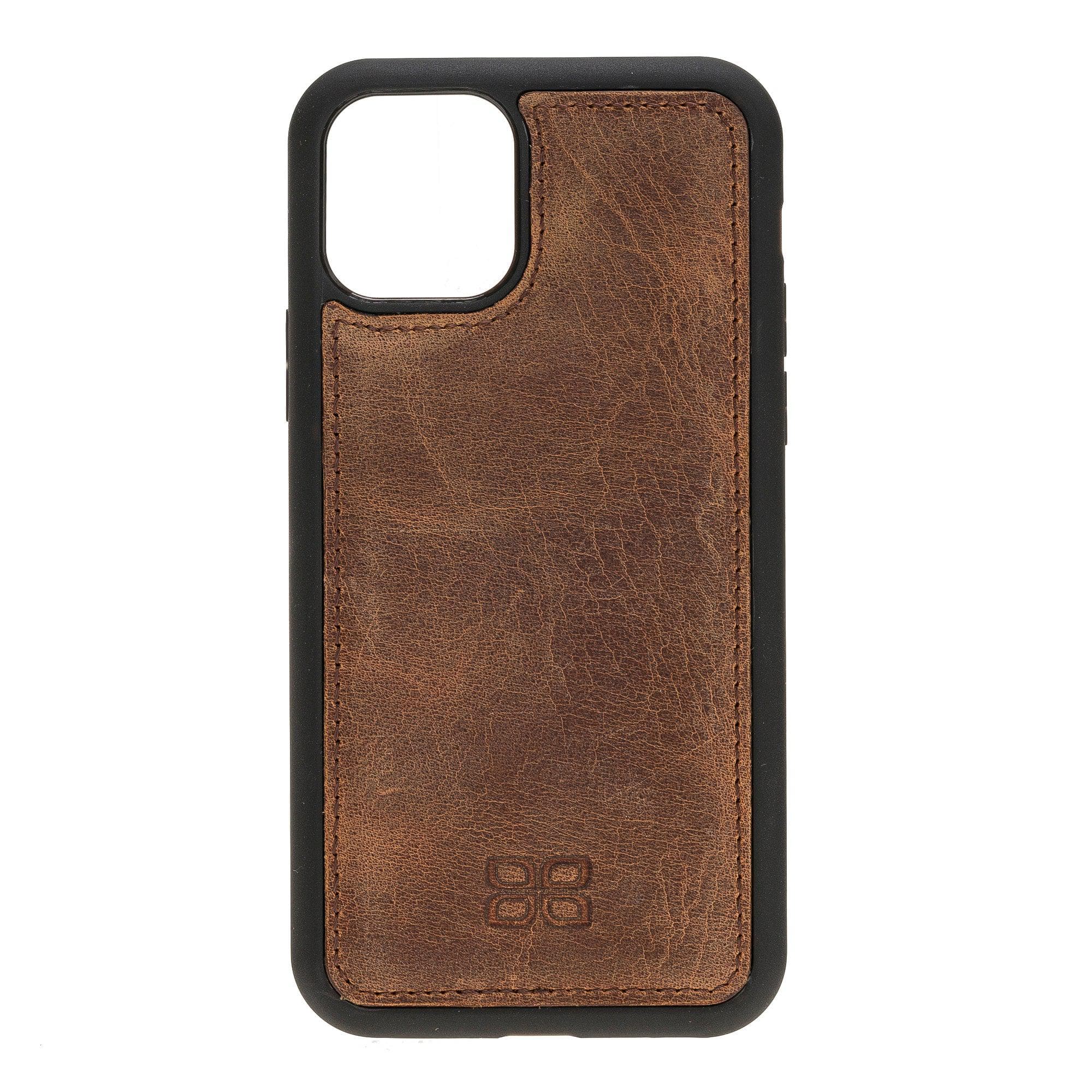 Flex Cover Leather Back Cover Case for Apple iPhone 11 Series iPhone 11 Pro 5.8" / Antic Brown Bouletta LTD
