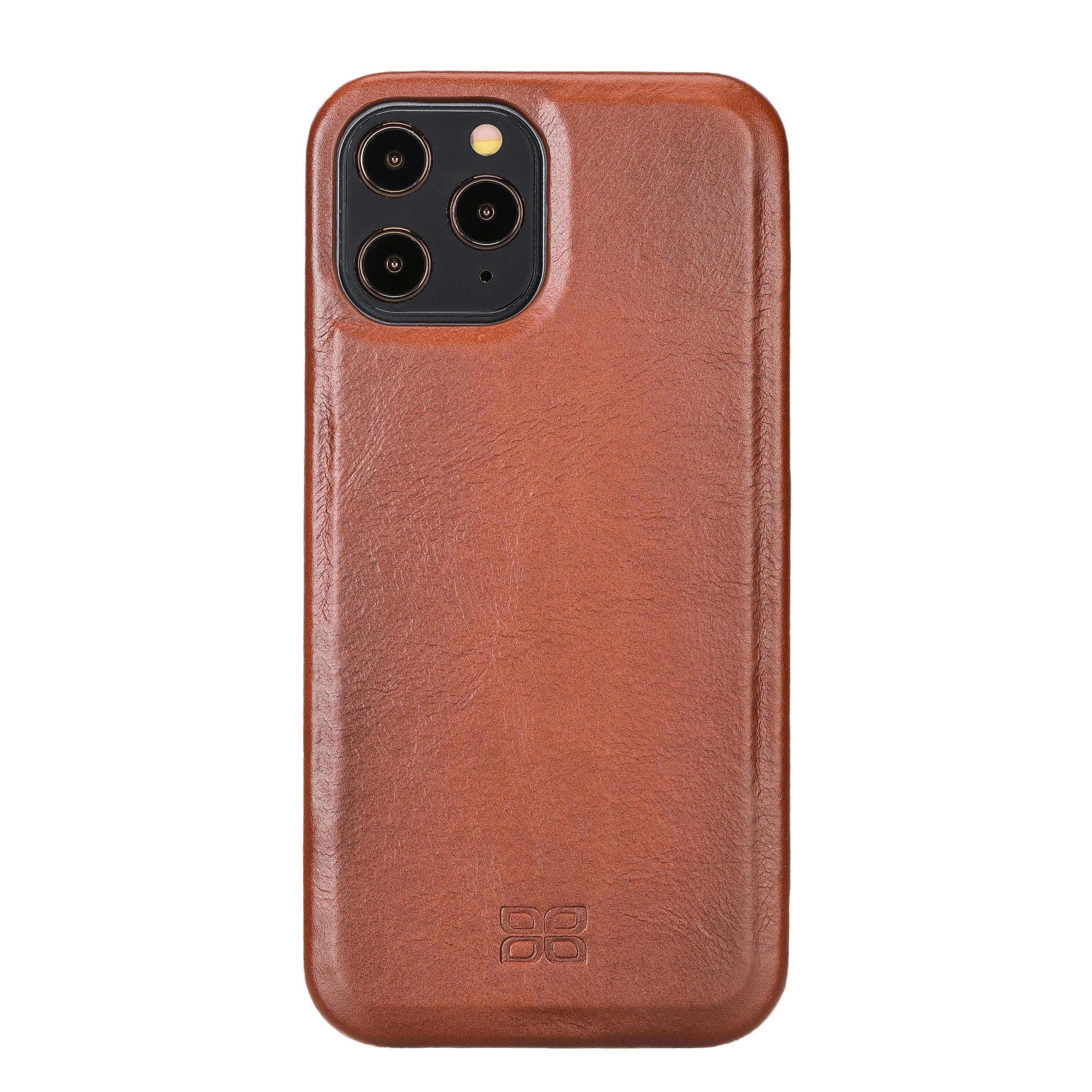Fully Leather Back Cover for Apple iPhone 12 Series iPhone 12 Pro Max / Tan Bouletta LTD