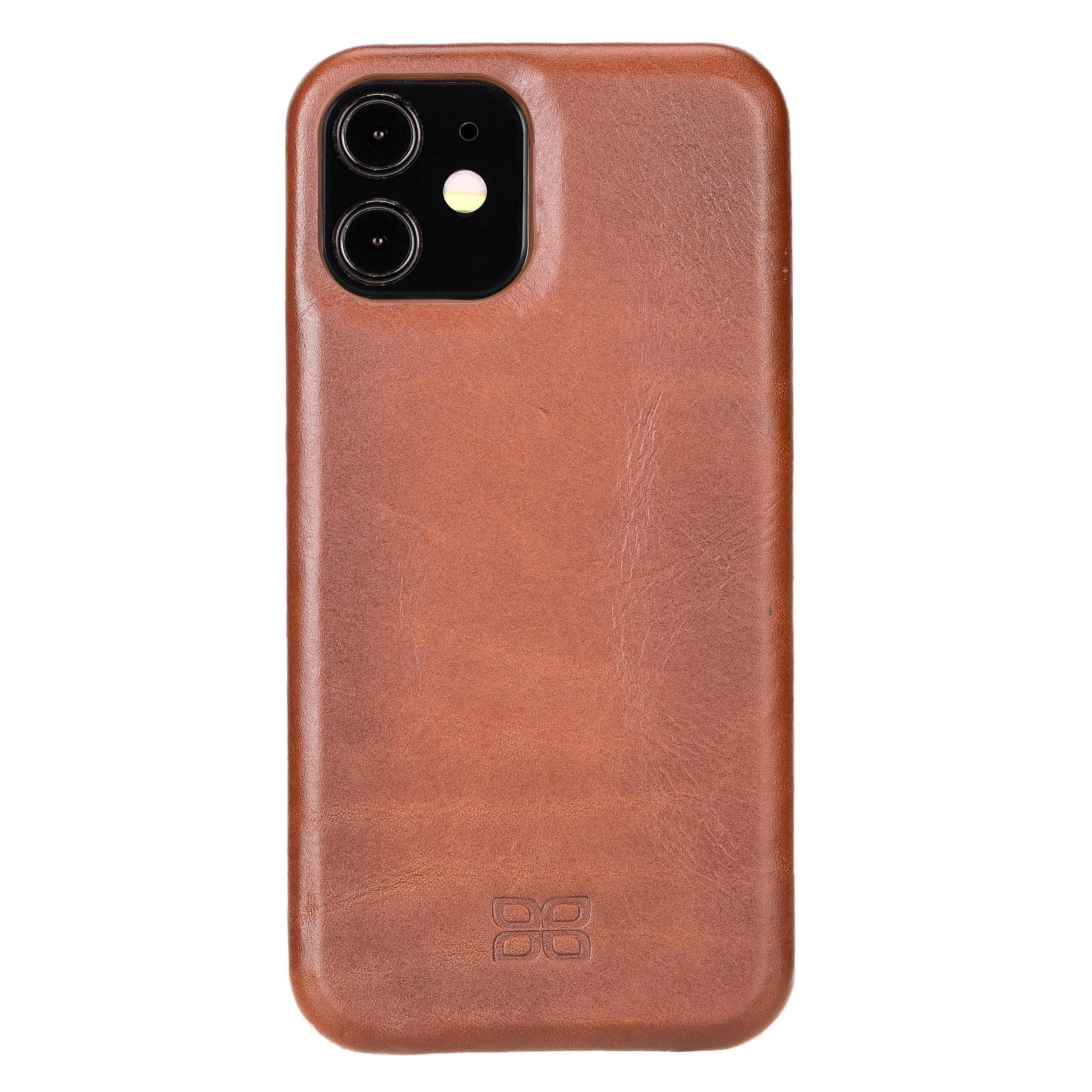 Fully Leather Back Cover for Apple iPhone 12 Series iPhone 12 Pro / Tan Bouletta LTD