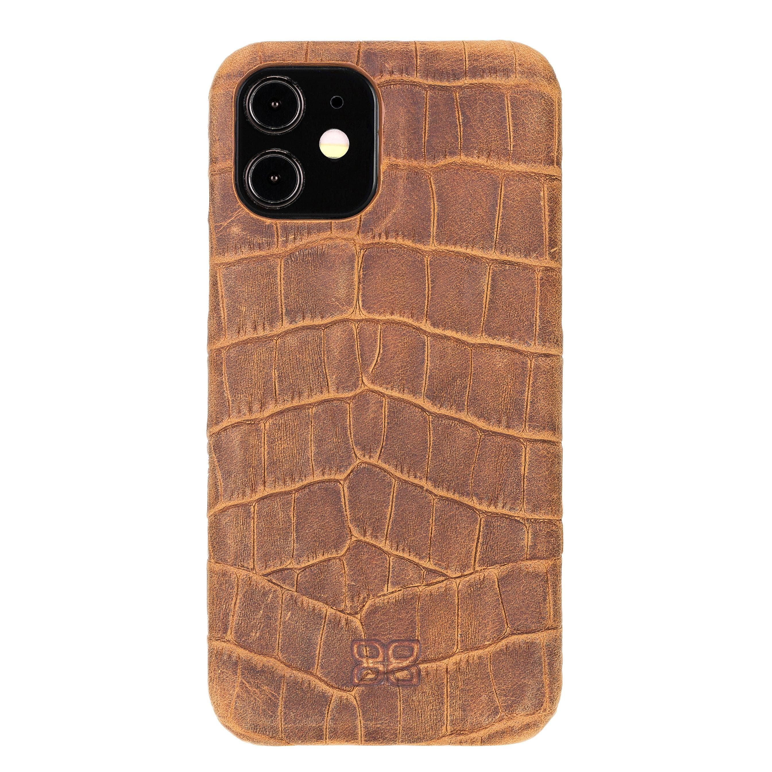 Fully Leather Back Cover for Apple iPhone 12 Series iPhone 12 Pro / Dragon Tan Bouletta LTD