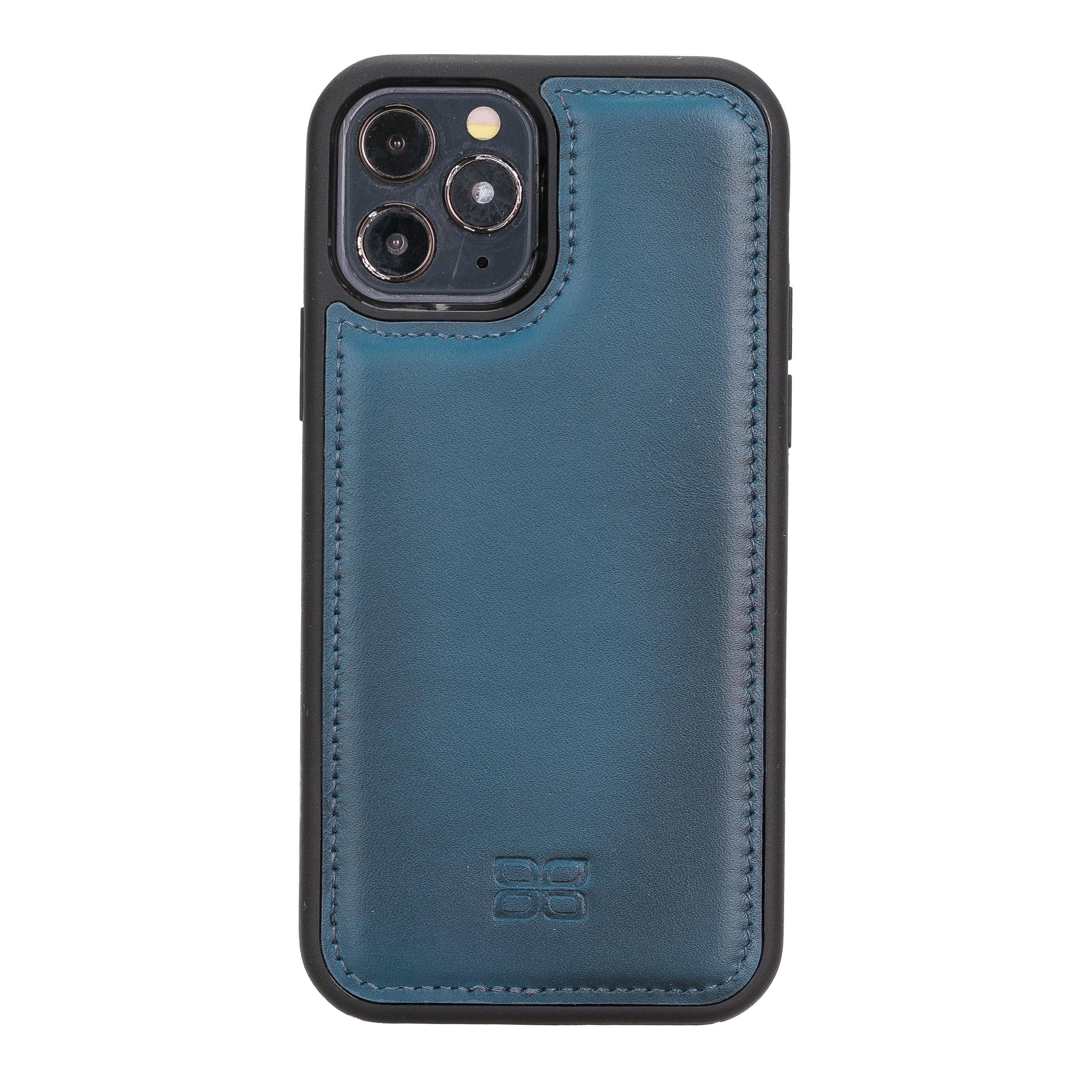 Flexible Leather Back Cover for Apple iPhone 12 Series iPhone 12 Pro / Blue Bouletta LTD