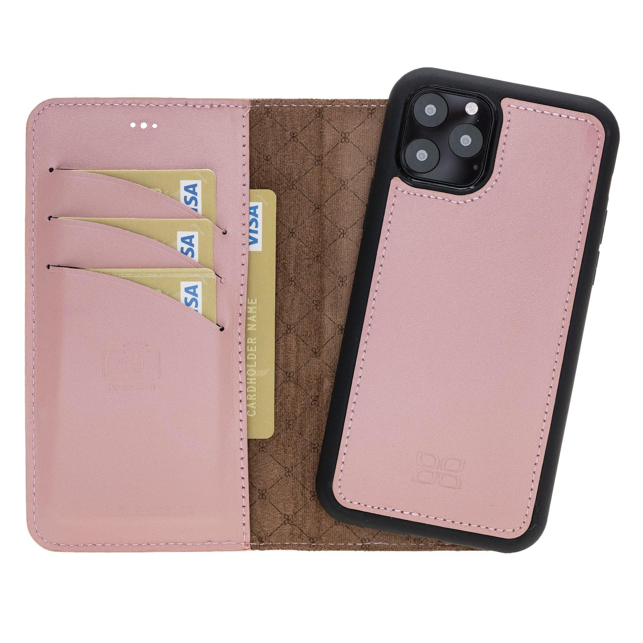 Magnetic Detachable Leather Phone Case for Apple iPhone 11 Series iPhone 11 Pro / Pink Bouletta LTD