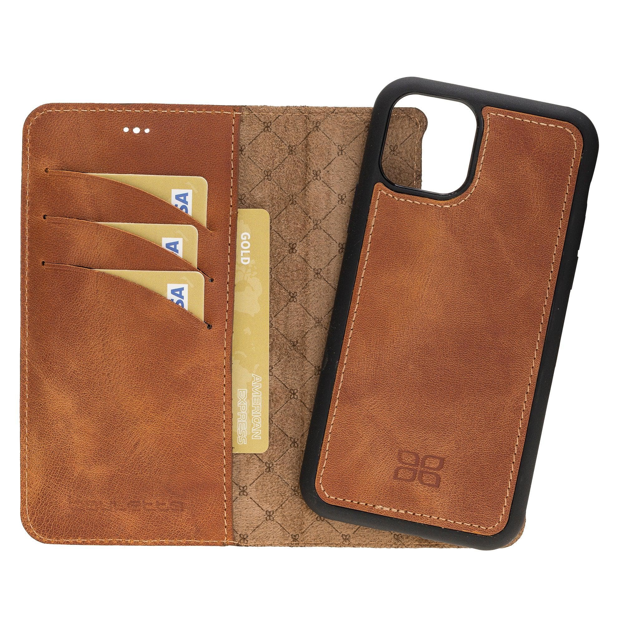 Magnetic Detachable Leather Phone Case for Apple iPhone 11 Series iPhone 11 Pro / Vegetal Tan Bouletta LTD