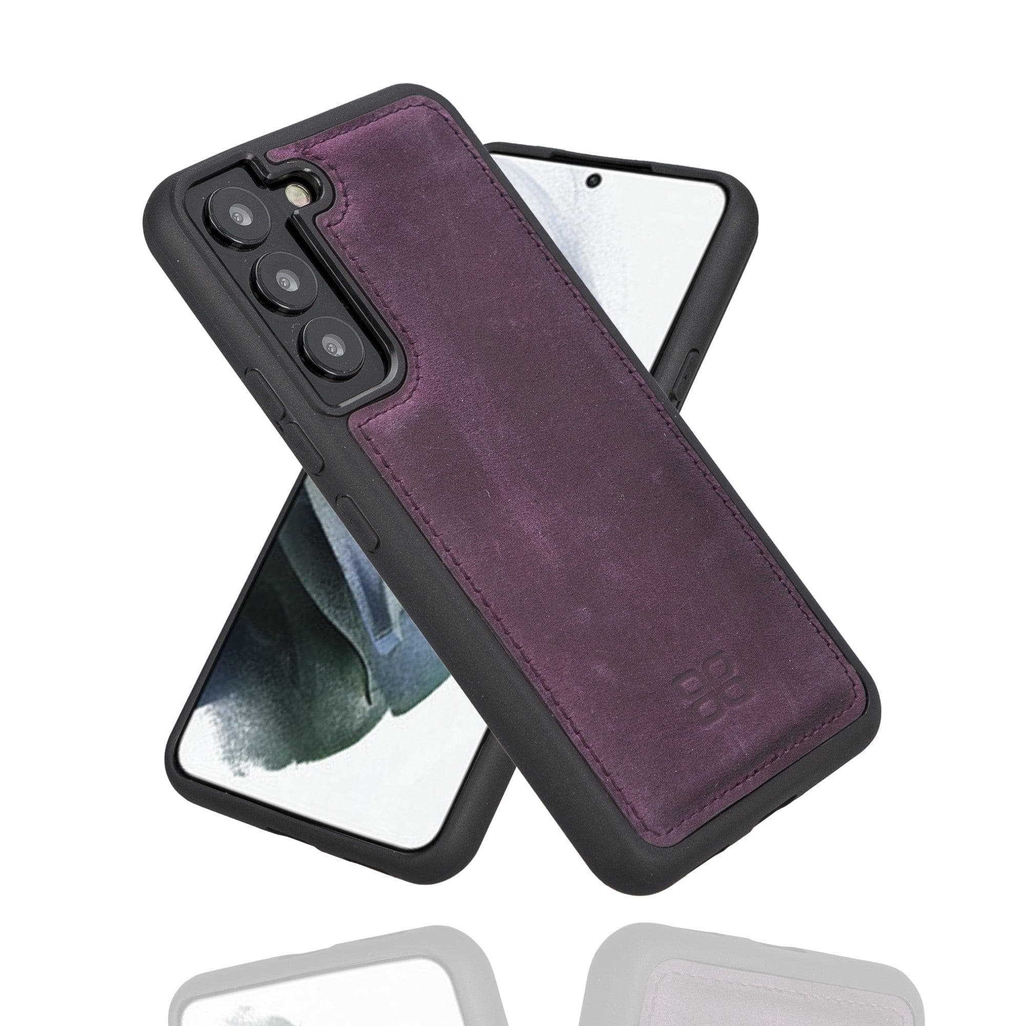 Samsung Galaxy S22 Series Genuine Leather Slim Back Cover Case Samsung Galaxy S22 Plus / Purple Bouletta LTD