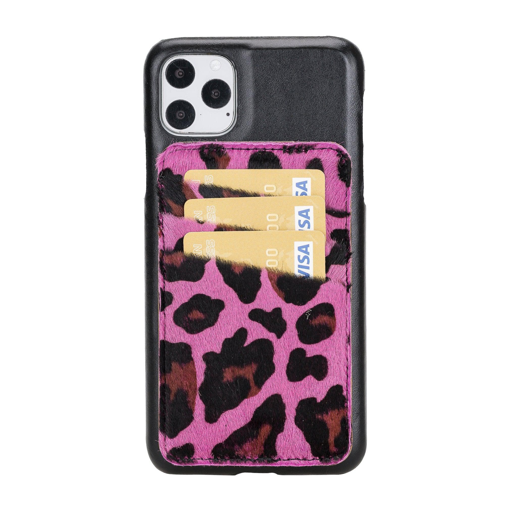 Ultimate Jacket Cases with Detachable Card Holder for iPhone 11 Series iPhone 11 Pro Max / Black-Purple Leopard Bouletta LTD