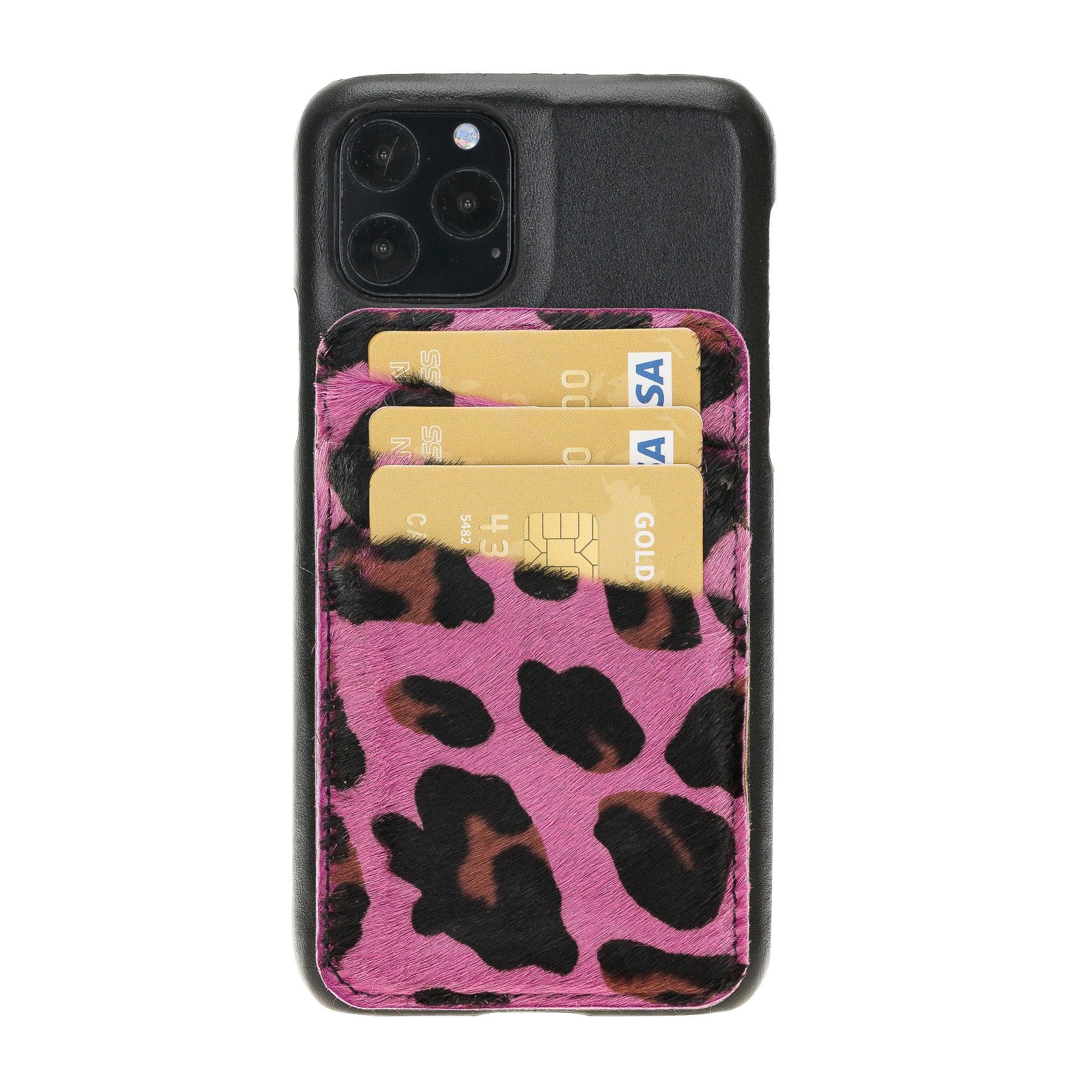 Ultimate Jacket Cases with Detachable Card Holder for iPhone 11 Series iPhone 11 Pro / Black-Purple Leopard Bouletta LTD