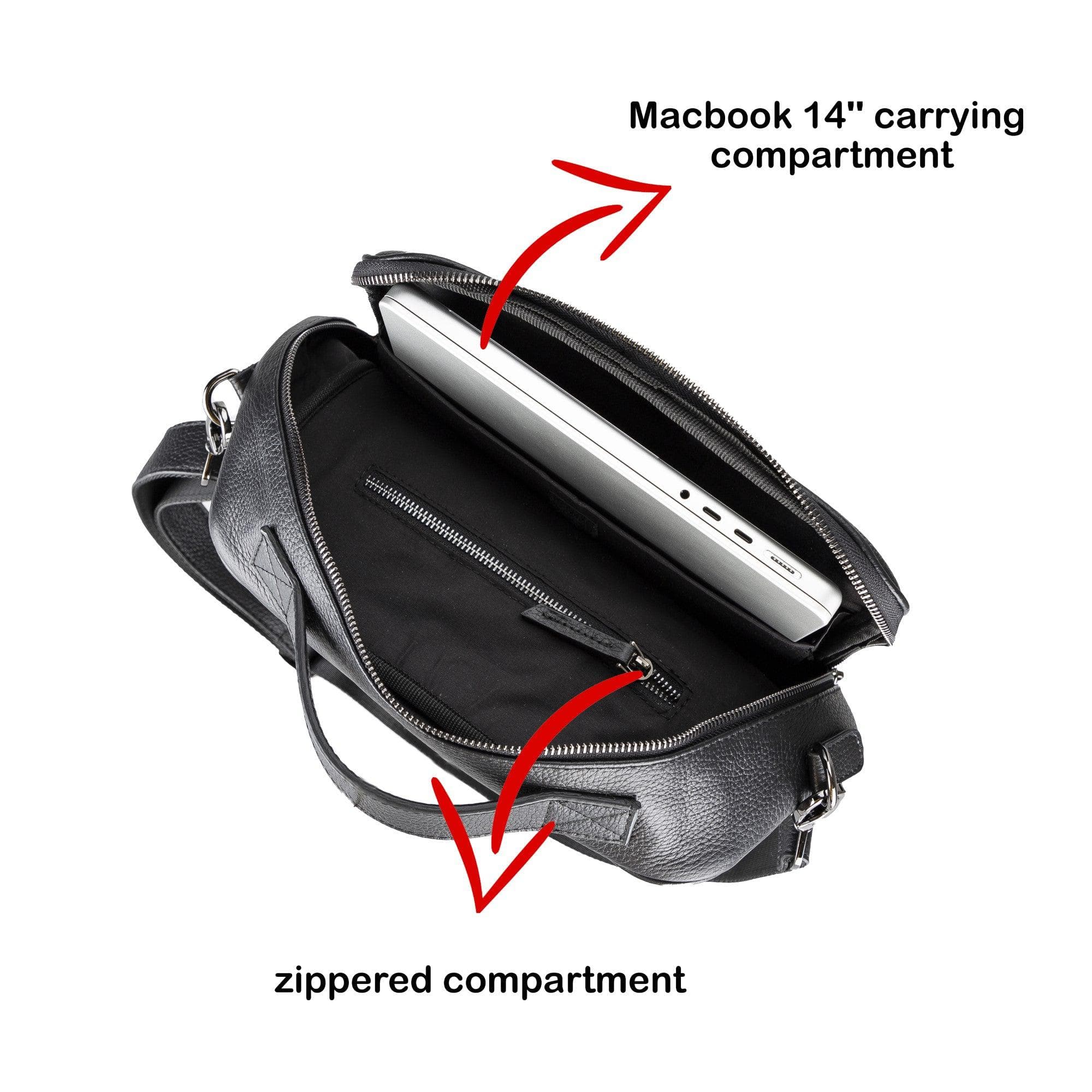 Molde Unisex Genuine Leather Backpack for Daily Life or Laptop / MacBook Black Bouletta LTD