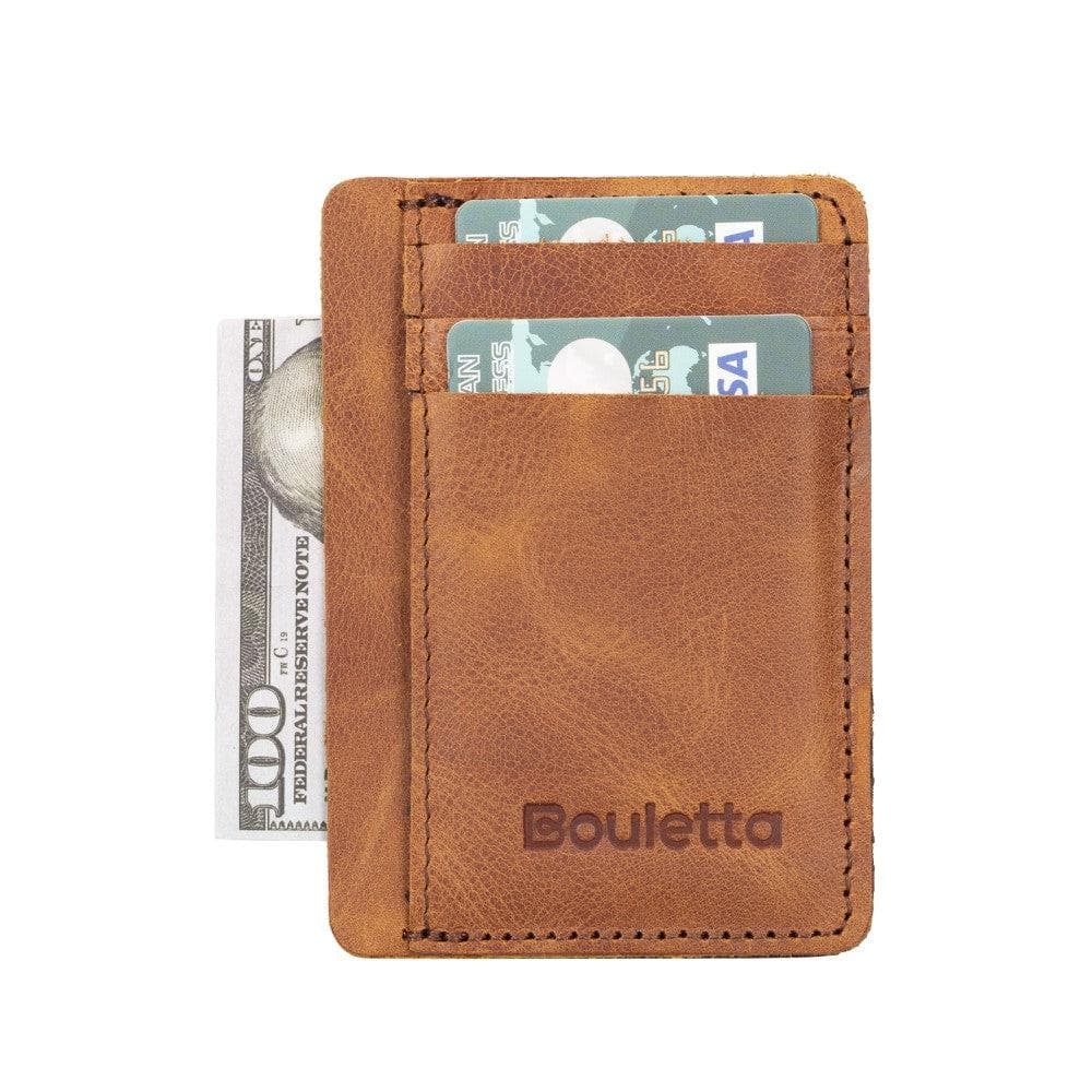 Parma Leather Card Holder Antic Tan Bouletta LTD