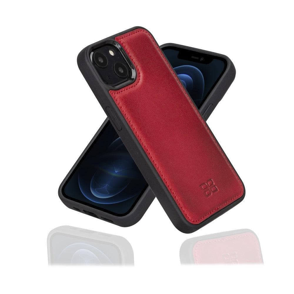 Apple iPhone 13 Series Leather Case with Flexible Back Cover iPhone 13 / Red Bouletta LTD