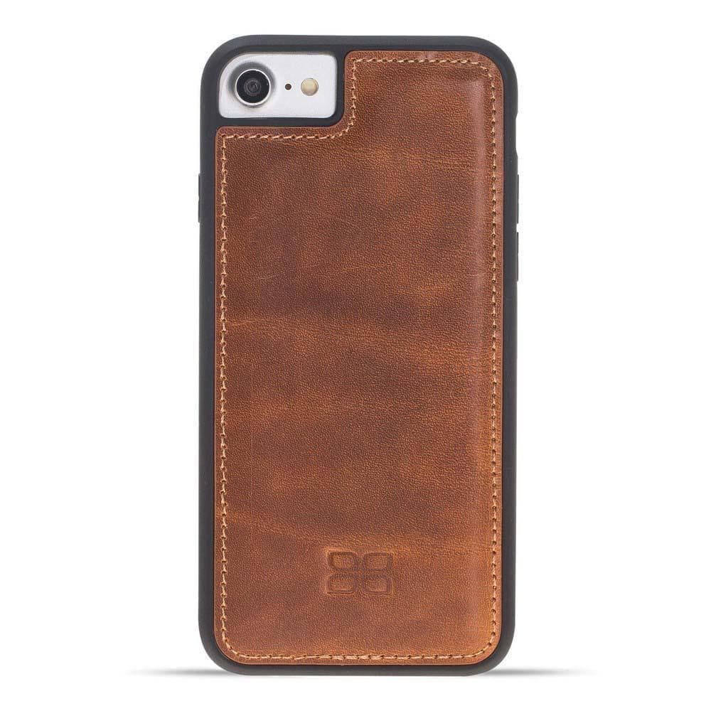 Flexible Genuine Leather Back Cover for Apple iPhone SE Series iPhone SE 3rd Generation / Vegetal Brown Bouletta LTD