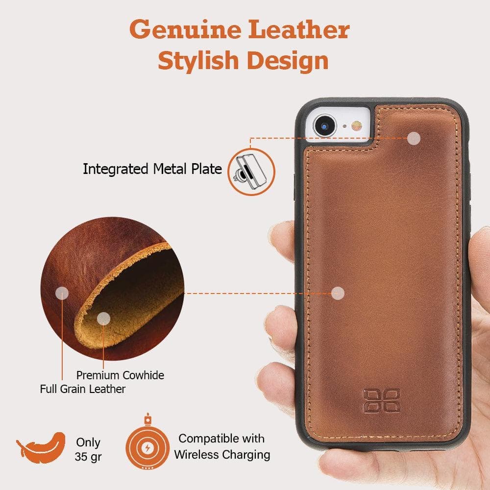 Flexible Genuine Leather Back Cover for Apple iPhone 8 Series Bouletta LTD