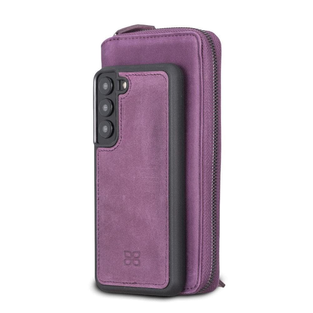 Samsung Galaxy S22 Series Zippered Leather Detachable Wallet Case S22 / Purple Bouletta LTD