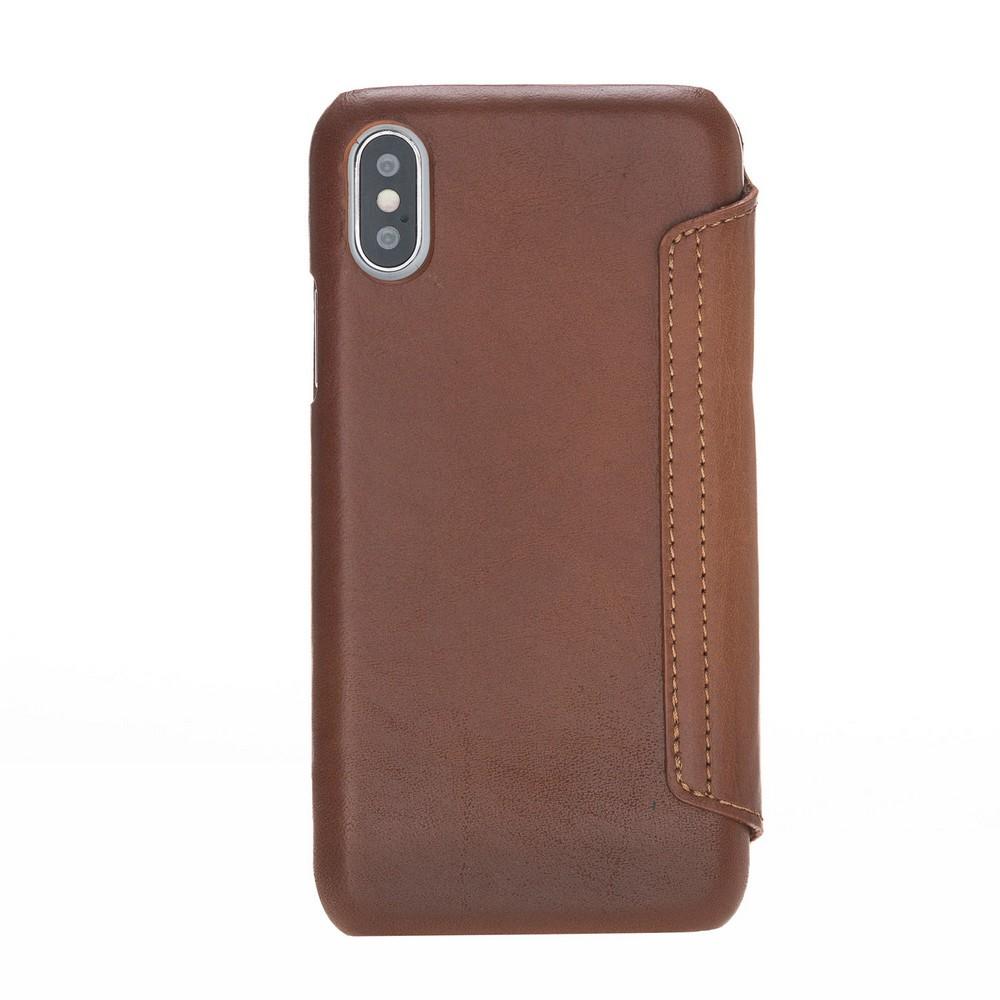 Ultimate Book Leather Phone Cases for Apple iPhone XS Max - Rustic Tan with Effect Bouletta Shop