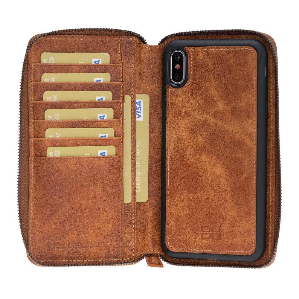 Pouch Zippered Detachable Leather Wallet Case for Apple iPhone X Series Bouletta LTD