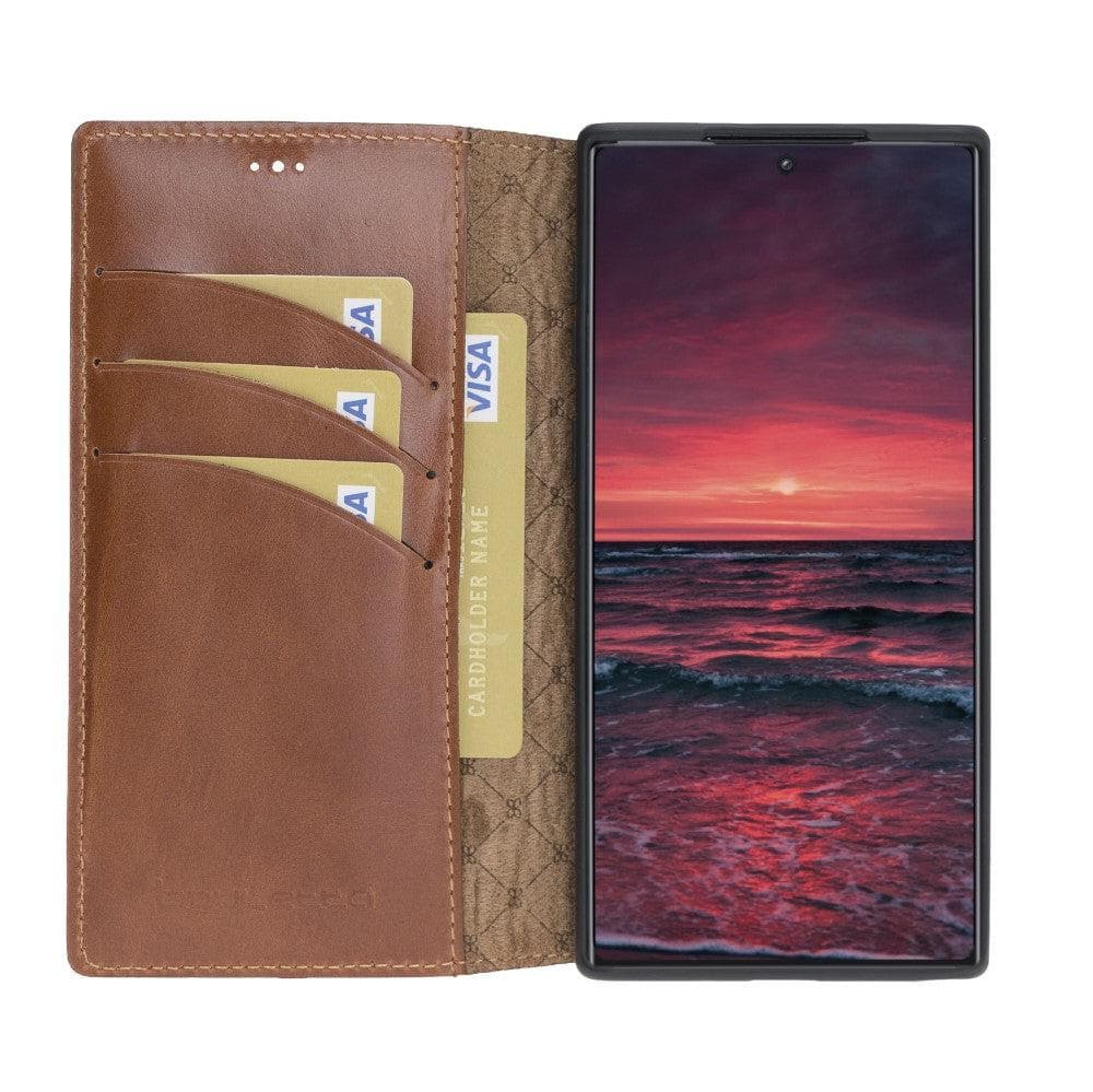 Samsung Galaxy Note 10 Series Leather Wallet Folio Case Samsung Note 10 / Rustic Tan Bouletta