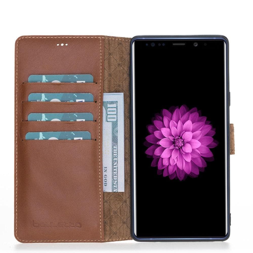 Samsung Galaxy Note 9 Series Leather Wallet Cover Folio Case Samsung Note 9 / Rustic Tan Bouletta