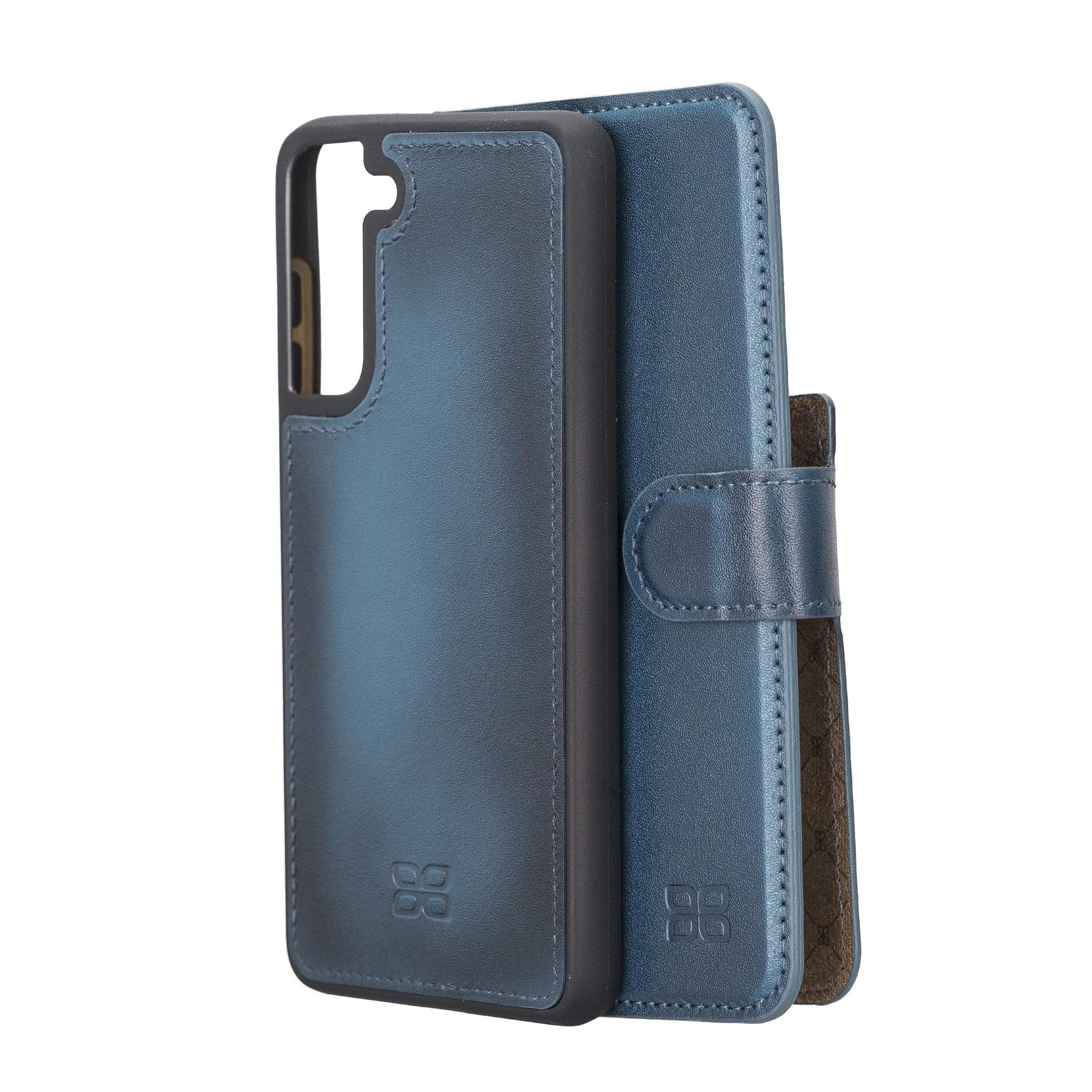 Samsung Galaxy S21 FE (Fan Edition) Detachble Leather Wallet Case Samsung S21 FE / Blue Bouletta LTD