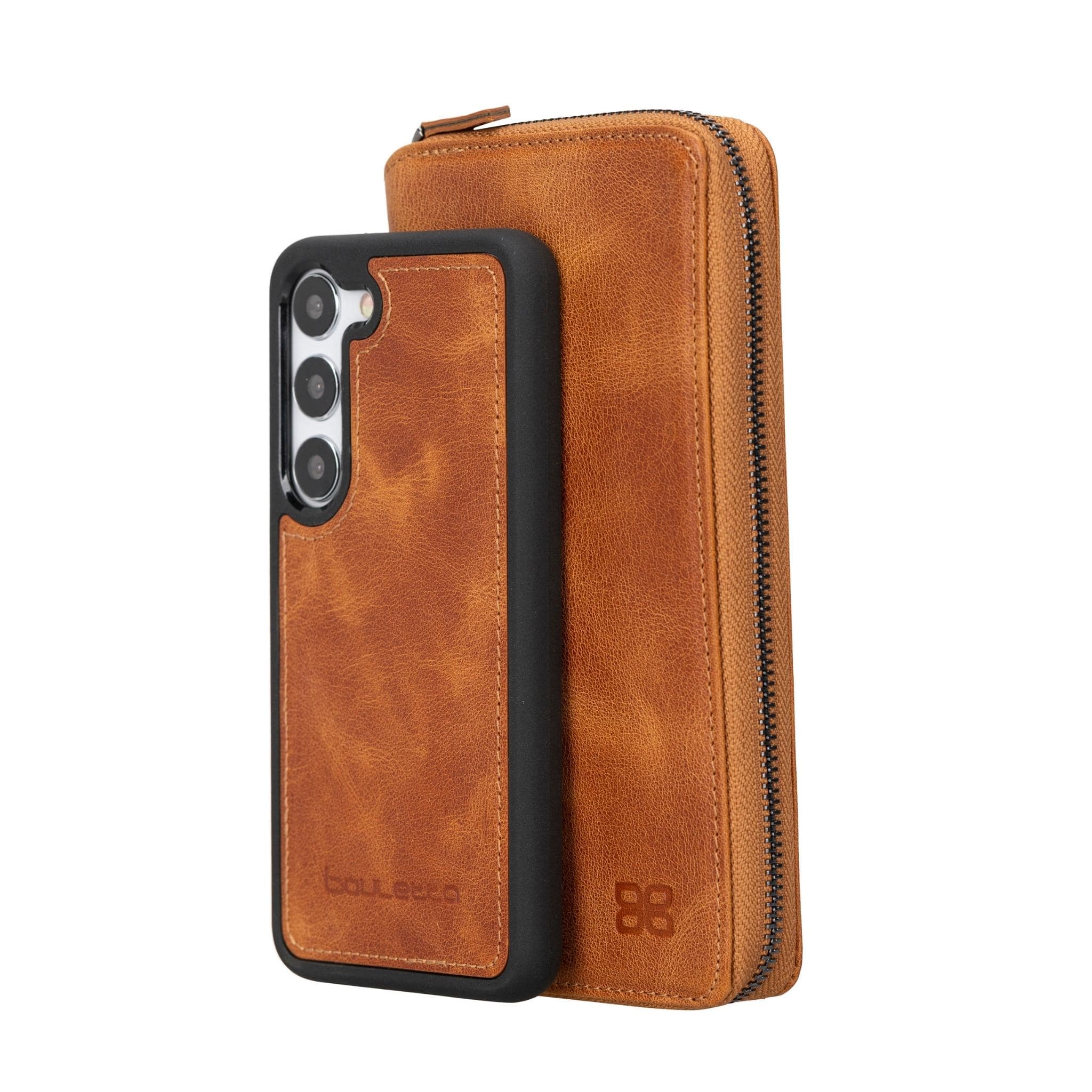 Samsung Galaxy S23 Series Zippered Leather Wallet Cases - PMW Galaxy S23 Plus / Tan Bouletta LTD