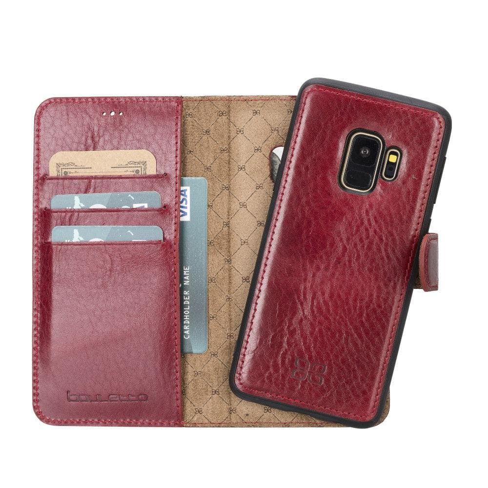 Samsung Galaxy S9 Series Leather Detachble Magic Wallet Case - MW Samsung S9 / Vegetal Red Bouletta LTD