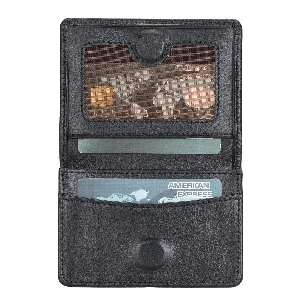 Toni Coin Leather Card Holder Rustic Black Bouletta Shop