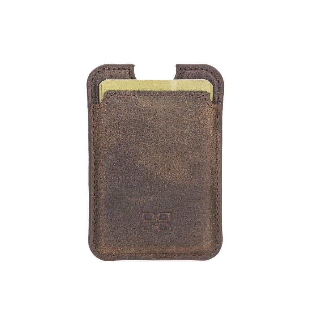 Maggy Magnetic Leather Card Holder Dark Brown Bouletta Shop