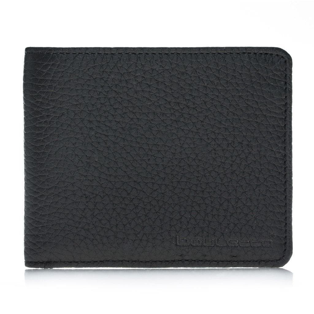 Pier Handmade and Personalised Genuine Leather Wallet for Men's Floater Black Bouletta LTD