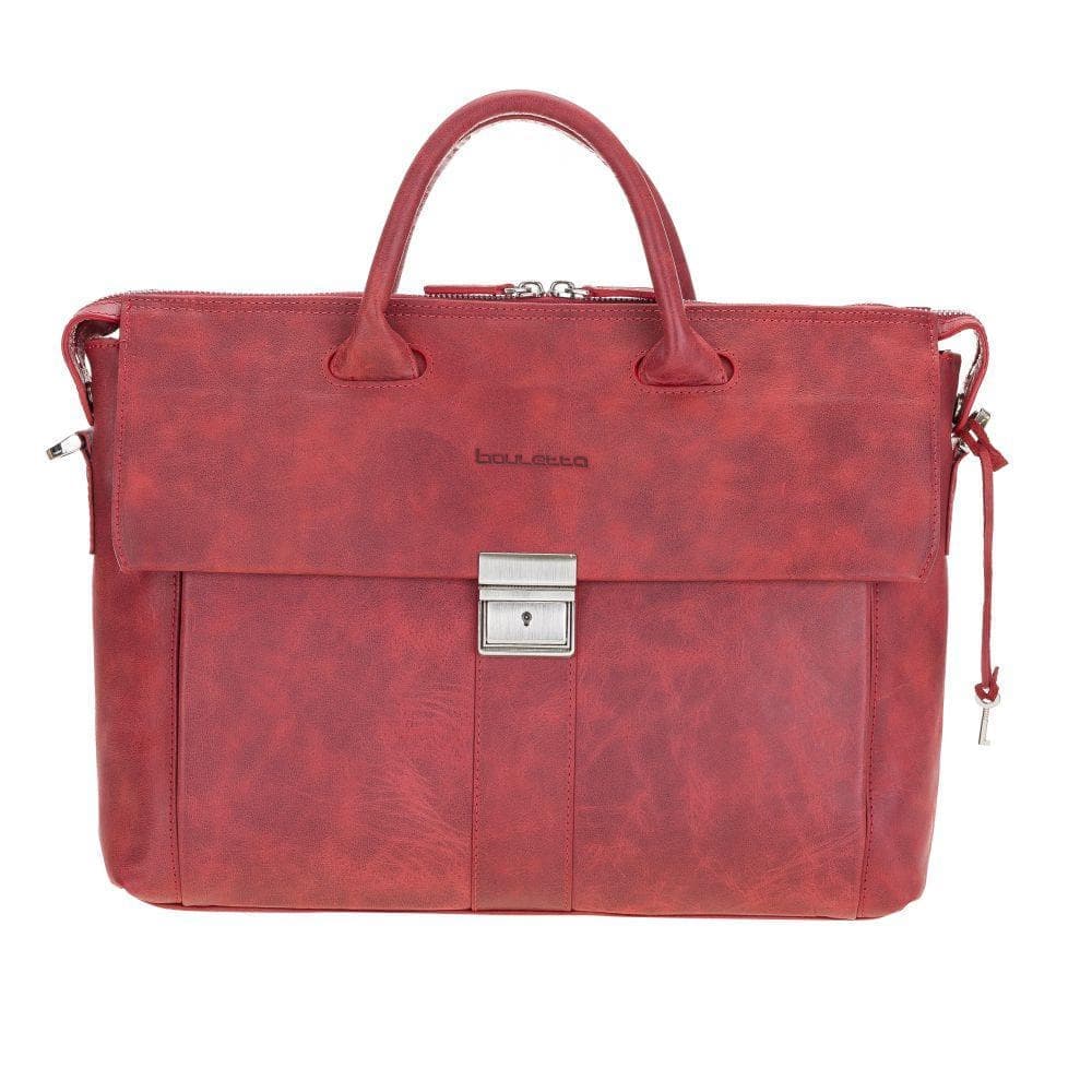 Wizard Leather Briefcase Burnished Red Bouletta Shop