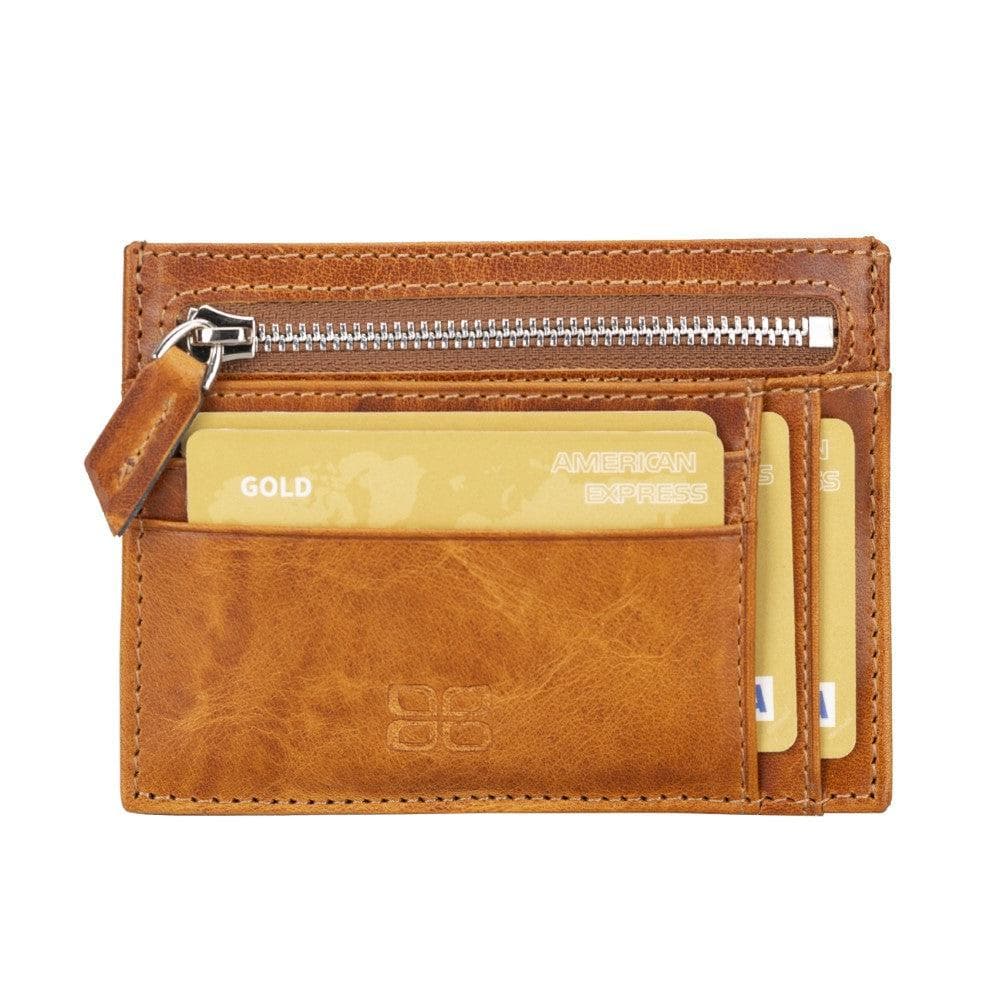Zip Leather Card Holder Vegetal Tan / Leather Bouletta LTD